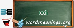 WordMeaning blackboard for xxii